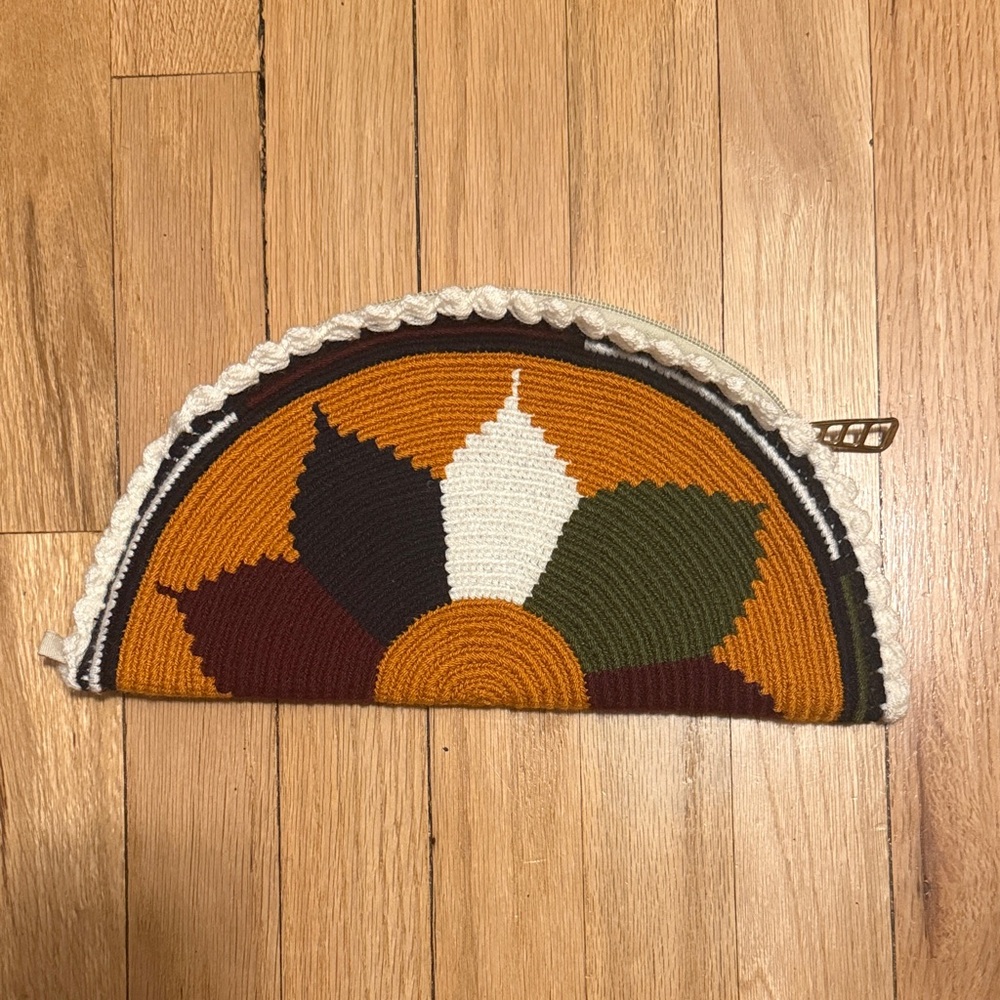 Artisan Multicolor Clutch with Zip Closure